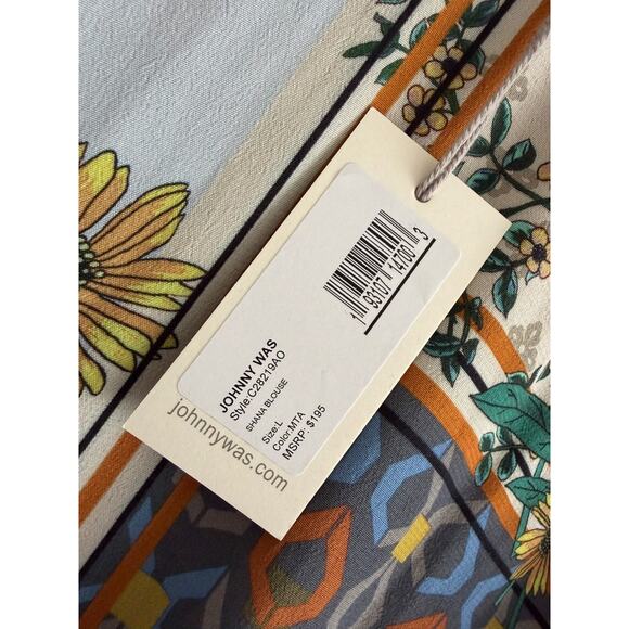 Johnny Was Shana Tunic Size Large NWT Floral Viscose Crepe Boho Blouse - Picture 7 of 9